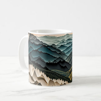 Grande conception de tasse de montagnes fumées