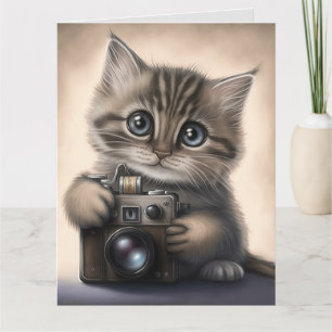 GRANDE CUTE CUTE CUTE KITTEN CAT Carte d'anniversa