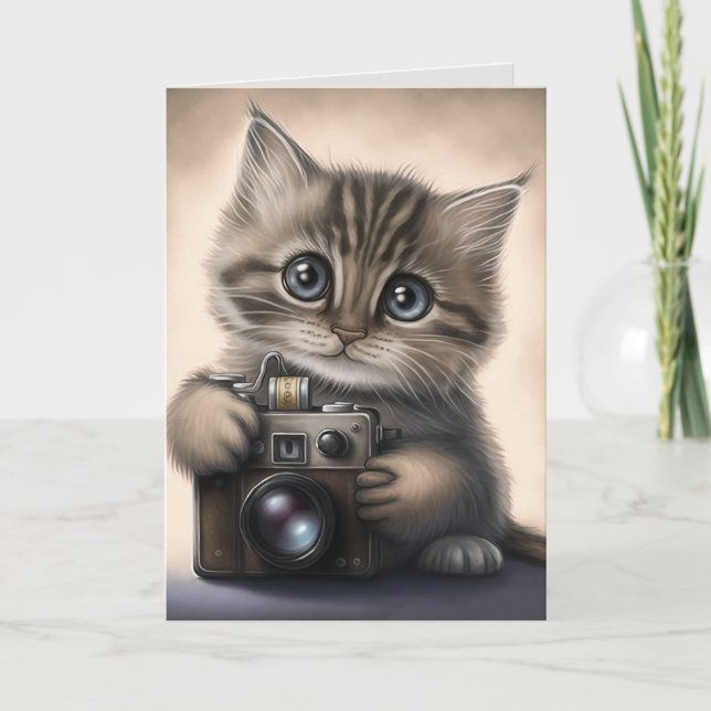 GRANDE CUTE CUTE CUTE KITTEN CAT Carte d'anniversa (Devant)