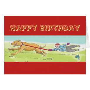 Grande Dane marche carte de chien d'anniversaire