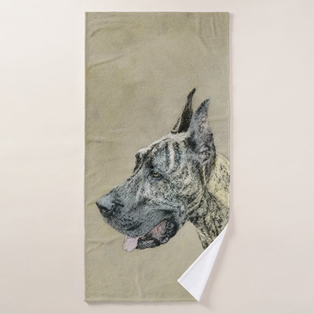 Grande Danse (Brindle) Peinture - Art Chien origin (Serviette de bain)
