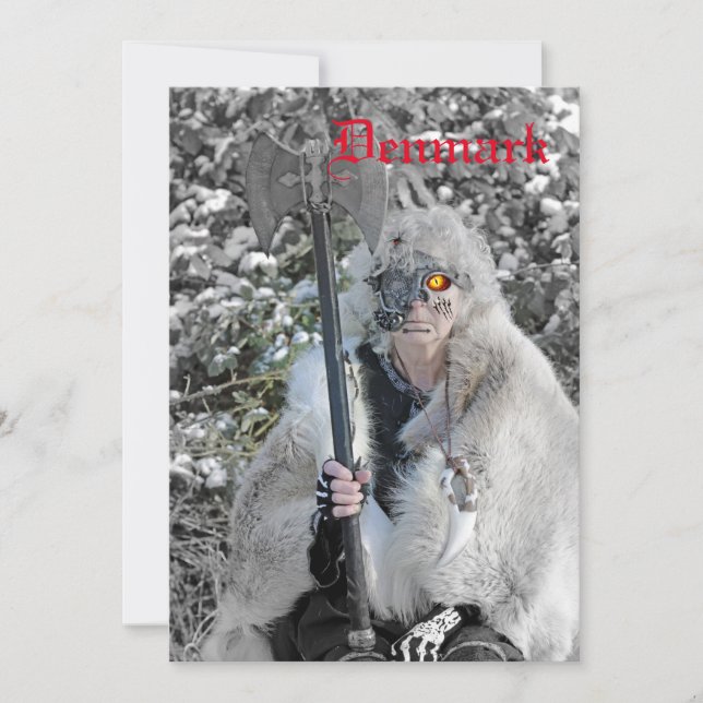 Grande Femme Warrior Danemark Carte Plat! (Devant)