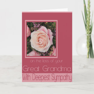 Grande grand-mère perte Rose carte de sympathie