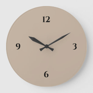 Grande horloge minimaliste beige et noire
