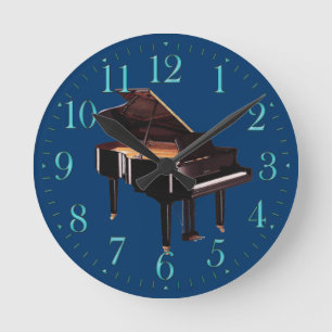 Grande horloge murale à thème musical de piano