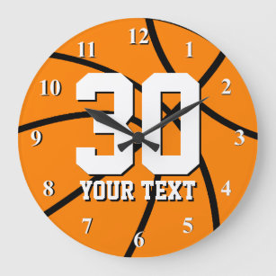 Grande horloge murale de basket-ball avec grand no