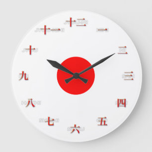 Grande horloge murale de chiffres japonais