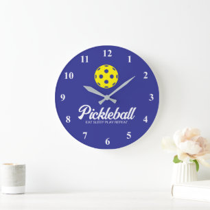 Grande horloge murale de sport de pickleball avec 