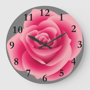 Grande horloge murale rose rose rose rose rose ros