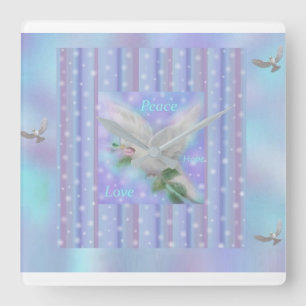 Grande horloge "Peace Hope Love"