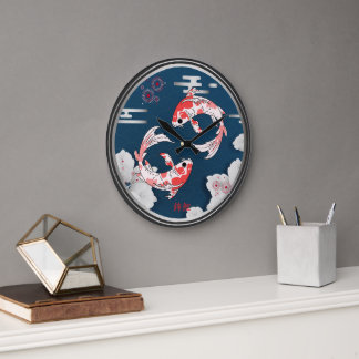 GRANDE HORLOGE RONDE 美しい錦鯉の和風♡