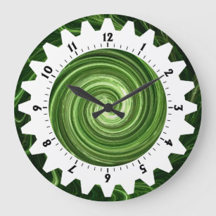 Grande Horloge Ronde 01 crantés - Remous vert