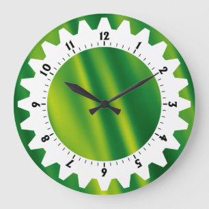 Grande Horloge Ronde 01 crantés - Vagues vertes