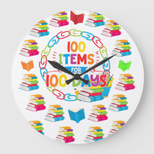 Grande Horloge Ronde 100 Articles pour 100 Jours 100e Jour de l'école C
