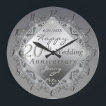 Grande Horloge Ronde 10,11,20,25,70th Wedding Anniversary<br><div class="desc">I designed this wall clock dedicated to their 10th, 11th, 20th, 25th and 70th wedding anniversary and/or other special event. For their 20th wedding anniversary, this emblem is to mark their milestone in this metallic-like and original design.</div>