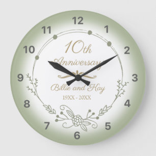 Grande Horloge Ronde 10e anniversaire Mariage Élégant