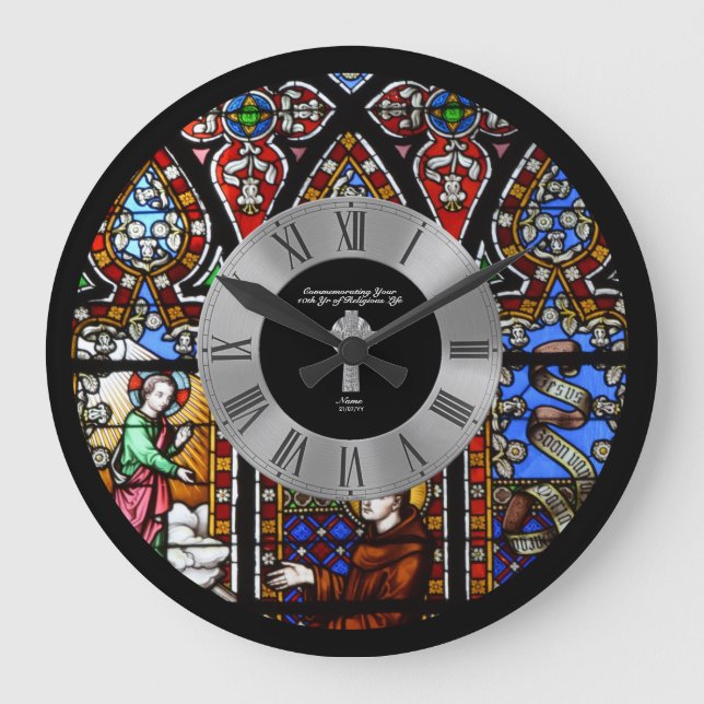 Grande Horloge Ronde 10e cabinet Anniversary Stained Glass Custom (Recto)
