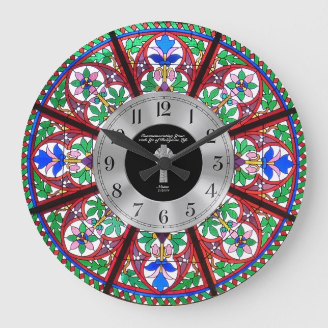 Grande Horloge Ronde 10e cabinet Anniversary Stained Glass Custom (Recto)