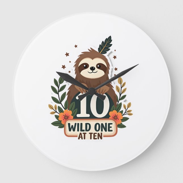 Grande Horloge Ronde 10th Birthday Sloth Vintage Wild One Shirt (Recto)
