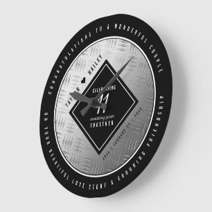 Grande Horloge Ronde 11ème anniversaire de Mariage en acier