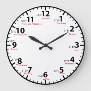 Grande Horloge Ronde 12 Étapes 12 Étapes Récupération Sobriété Sobre Sa