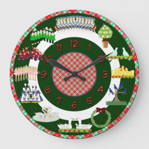 Grande Horloge Ronde 12 jours de noël