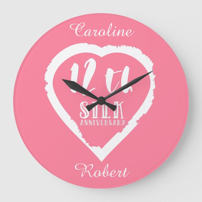 Grande Horloge Ronde 12e anniversaire mariage soie traditionnelle (Recto)
