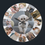 Grande Horloge Ronde 13 Collage photo personnalisé<br><div class="desc">13 Photo Collage Modèle personnalisé horloge murale .. simplement ajouter vos propres photos à cette grande horloge murale .. facile à personnaliser .. personnalisable horloge modèle photo de Ricaso - idéal cadeaux-idées</div>