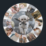 Grande Horloge Ronde 13 Collage photo personnalisé<br><div class="desc">13 Photo Collage Modèle personnalisé horloge murale .. simplement ajouter vos propres photos à cette grande horloge murale .. facile à personnaliser .. personnalisable horloge modèle photo de Ricaso - idéal cadeaux-idées</div>