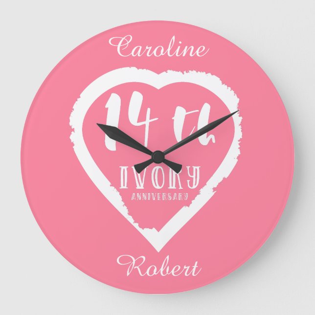 Grande Horloge Ronde 14e anniversaire du Mariage ivoire traditionnel (Recto)