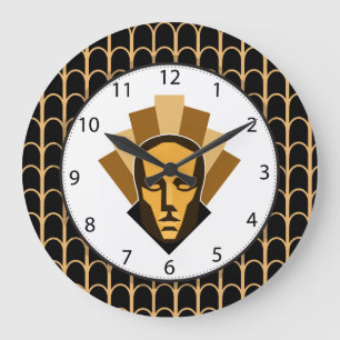 Grande Horloge Ronde 1920 s Roaring Twenties Style Statue Crest