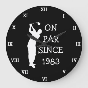 Grande Horloge Ronde 1983 Golfer Anniversaire 40ème amusant Soixante-di