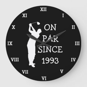 Grande Horloge Ronde 1993 Golfer Anniversaire 30ème amusant Soixante-di