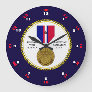 GRANDE HORLOGE RONDE 1 ÉTOILE DE CAMPAGNE KOSOVO WAR VETERAN