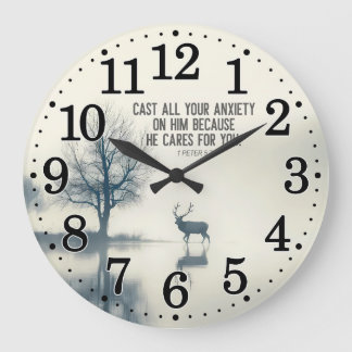 Grande Horloge Ronde 1 Pierre 5:7 Posez Toute Votre Anxiété Sur Lui Il