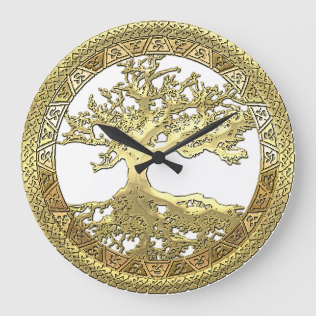 Grande Horloge Ronde [200] Arbre Celtique de Vie [Or] (Recto)