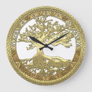 Grande Horloge Ronde [200] Arbre de la vie celtique [or]