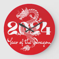 2024 année du dragon rouge blanc