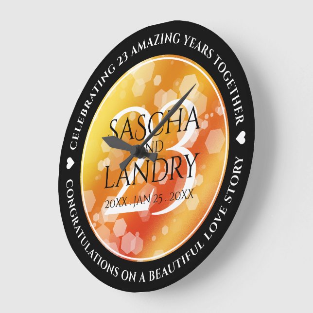 Grande Horloge Ronde 23e anniversaire de Mariage de Topaz impérial (Angle)