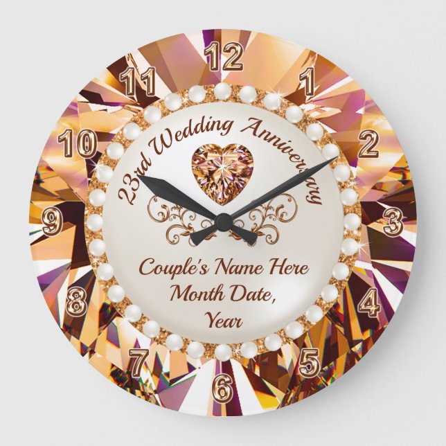 Grande Horloge Ronde 23e anniversaire Mariage cadeau, Topaz impérial,  (Recto)