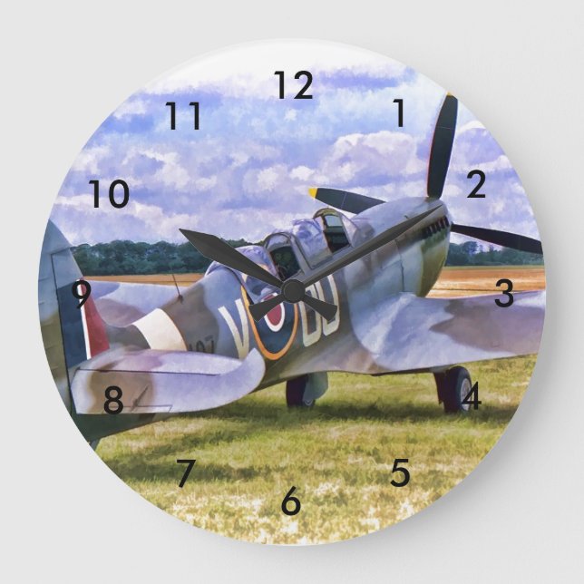 Grande Horloge Ronde 24 heures sur 24 - Conception Spitfire (Recto)