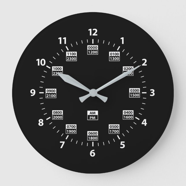 Grande Horloge Ronde 24 Hour Military Style Time Clock (Recto)