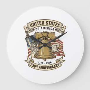Grande Horloge Ronde 250e anniversaire des États-Unis Vecteur patriotiq