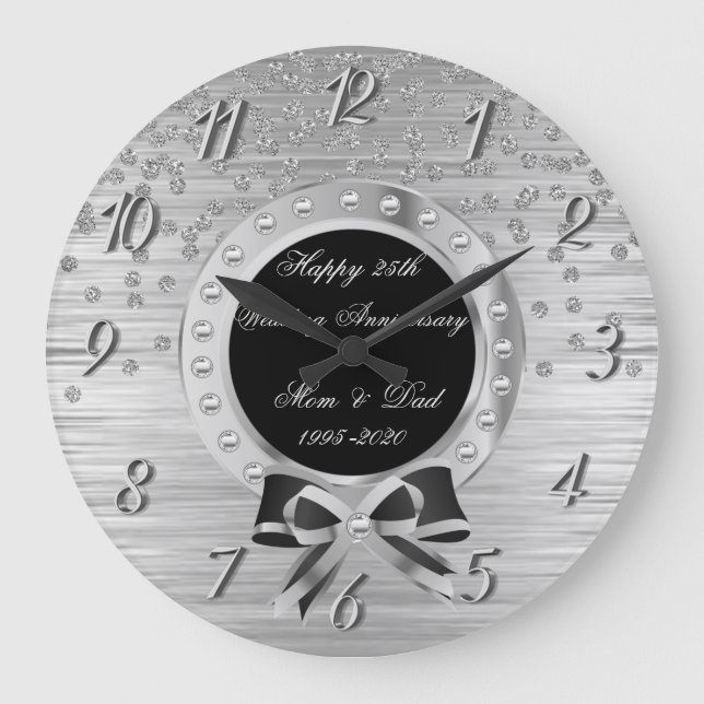Grande Horloge Ronde 25e anniversaire de la Bow des Diamants d'argent (Recto)