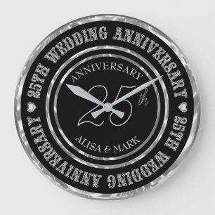 Grande Horloge Ronde 25e anniversaire Diamants Texte