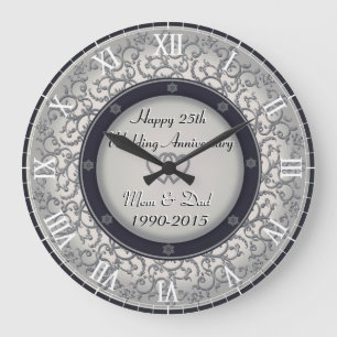Grande Horloge Ronde 25e anniversaire du Mariage d'argent