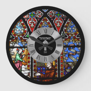 Grande Horloge Ronde 25e Ordination Anniversaire Verre Tiré Personnalis