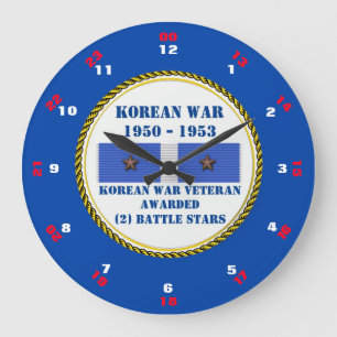 GRANDE HORLOGE RONDE 2 BATTLE STARS CORÉENNE ÉTAIT UN VÉTÉRAN