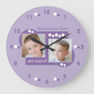Grande Horloge Ronde 2 photo ma famille violet