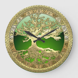 Grande Horloge Ronde [35] Golden Celtic Tree of Life